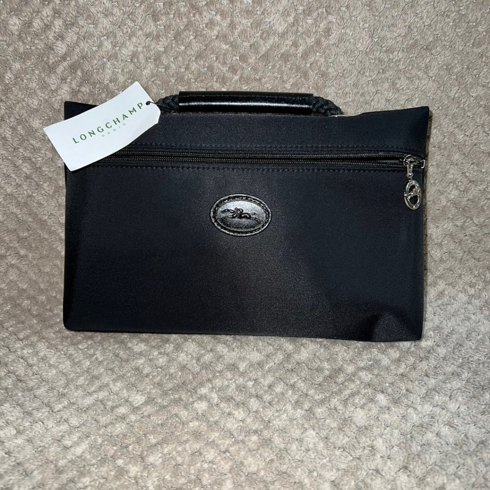 LONGCHAMP Small Black Pouch Handle Bag